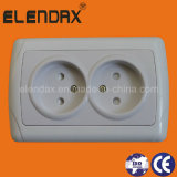 10A Europe Style Flush Mounting Double Wall Socket Outlet (F3209)