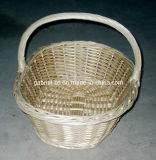 Natural Oval Wicker Basket with Handle (WBS027)