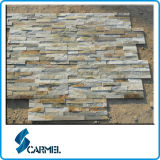 Natural Yellow Wooden Slate Culture Stone for Wall Cladding (CM-20)