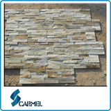 Natural Yellow Wooden Slate Culture Stone for Wall Cladding (CM-20)