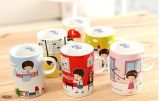 Opal-Porcelain Mugs with Lovely Cartoon Images