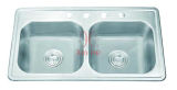 Stainless Steel Kitchen Sink, Double Stainless Steel Sink ((D64)