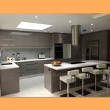 Modern Style MDF Kitchen Cabinet Design with Lacquer Treatment