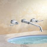 Wall Mounted Double Handle Wash Hand Faucet