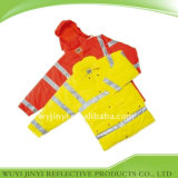 Reflective Safety Raincoat Made of 300d Oxford Fabric
