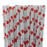 Valentine's Day Theme Lovely Eco-Friendly Red Heart Paper Straw