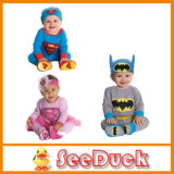 Cute Baby Rompers with Cap Bat/Superman Design Long Sleeve 3 Styles Can Choose 3PCS/Lot Ks1523