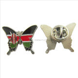 Metal Soft Enamel Lapel Pin Badge in Butterfly Shape (badge-103)
