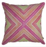Cotton/Linen Cushion Cover with Pink Crossed Digital Printing (LN051)