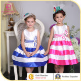 High Quality Stripe Party Dress for Children, Baby Clohes Girl Porm Dress