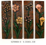 Hot En71 Antique Polyresin Flower Wall Plaque Set