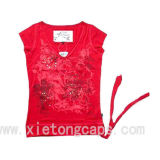 New Fashion Women's V-Neck T Shirt (JRU013)