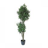 Artificial Ficus Bonsai Tree Fake Banyan Tree with Two Trunks