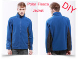 100% Polyester Leisure Outdoor Fleece Jacket, His and Her Anti-Pilling Fleece Jacket / Sports Wear in Blue Colour