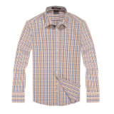 Mens Casual Long Sleeves 100% Cotton Check Shirt