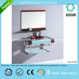 New Model Wall-Hung Lacquer Glass Washing Basin with Mirror (BLS-2036)
