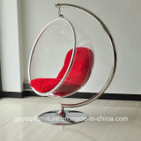 Clean Acrylic Bubble Chair Design Acrylic Hanging Egg Chair with Stainless Steel Stand