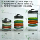 Wholesale Machine-Moulded Glass Storage Bottle Set Hand Painting Strip