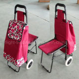 High Quality Two Wheels Shopping Cart with Chair