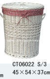 White Wicker Laundry Basket(CT06022)