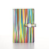 Fashion Lady Colorful Striped Patent Leather Short Wallet