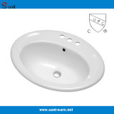 575X435X195mm White Polished Solid Surface Bathroom Sinks by American Standard (SN043-2009)
