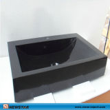 Black Stone Bathroom Pedestal Sinks