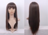 Popular Synthetic Fiber Long Straight Woman Full Face Wig