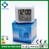 Multi-Color Digital Glowing LED Color Change Digital Alarm Clock with Calendar/Temperature LED Desktop Clock