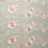 Family Happiness Style Colorful Embroidery Organza Fabric with Polyester Filament Light