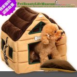 Cute Cartoon Luxury Pet Bed Hourse Chocolate Pet Removable Roof Suede Kennel Pet Product Supplies Removable Roof