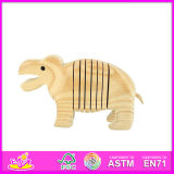 2014 New Kids 3D DIY Face Paint Hippo Toy, Hippo Style Child Wooden Paint Toy, Educational Baby Wooden Paint Hippo Toy W03A037