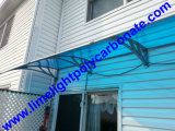 Grey Bracket Awning with Blue Polycarbonate Solid Sheet, DIY Awning, Polycarbonate Awning, Door Canopy, Window Awning, DIY Canopy, Door Awning, Window Canopy