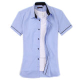 Blue Short Sleeve Mens Dress Shirt Made of Solid Color Fabric Fobningbo USD3.6/PC (FS20130604001)