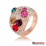 Fashion Diamond 18k Gold Charm Wedding Party Rings Jewellery (Ri-HQ0220)
