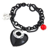 Big Heart Pendant Chain Charms Bracelet