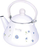 White Enamel 2L Teapot with Decal