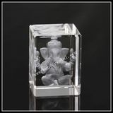 3D Laser Crystal Engraving Ganesha Statue Religious Souvenir Gift 3 Inch Tall (ND-1010)