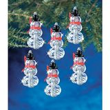 Faceted Elegant Snowmen Ornaments