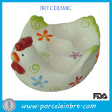 White Glazed Chicken Shape Ceramic Egg Holder