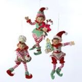 Posable Gingerbread Elf Ornament Chiristmas Polymer Clay