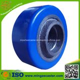 Blue PU on Cast Iron Wheels for Castor