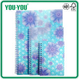 3D PP Cover Wire Bound Colored Double Spiral Notebook 70 Sheets Different Size