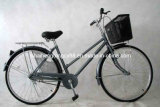 Grey Lady Bicycle with Black Front Basket (SH-CB094)