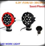 50W Round Red Black LED Work Light for Offroad