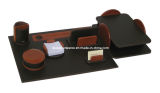 Leather/Wooden Leather Desk Set 7 PCS (TDS-0530)