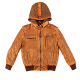 Boy's Garment Wash PU Jacket (GKW1251)