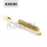 Steel Wire Hand Brush with Wooden Handle Brass Brush