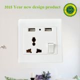Made in China USB Wall Socket Outlet with LED Switch