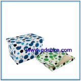 Foldable Printed Paper Storage Basket with Lid